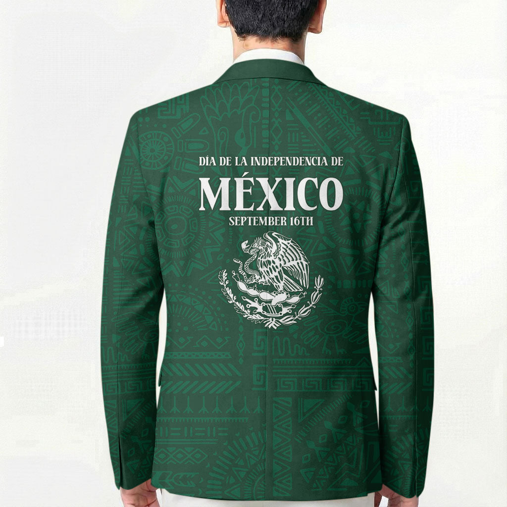 Dia de la Independencia de Mexico Blazer 16 De Septiembre Traditional Aztec Tribal Green