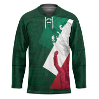 Dia de la Independencia de Mexico Hockey Jersey 16 De Septiembre Traditional Aztec Tribal Green