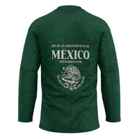 Dia de la Independencia de Mexico Hockey Jersey 16 De Septiembre Traditional Aztec Tribal Green