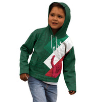 Dia de la Independencia de Mexico Kid Hoodie 16 De Septiembre Traditional Aztec Tribal Green