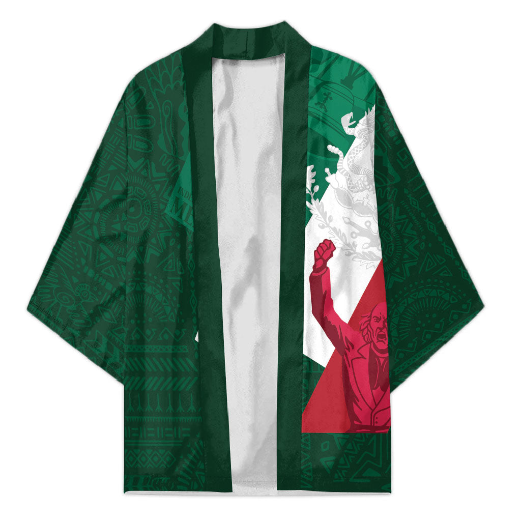 Dia de la Independencia de Mexico Kimono 16 De Septiembre Traditional Aztec Tribal Green