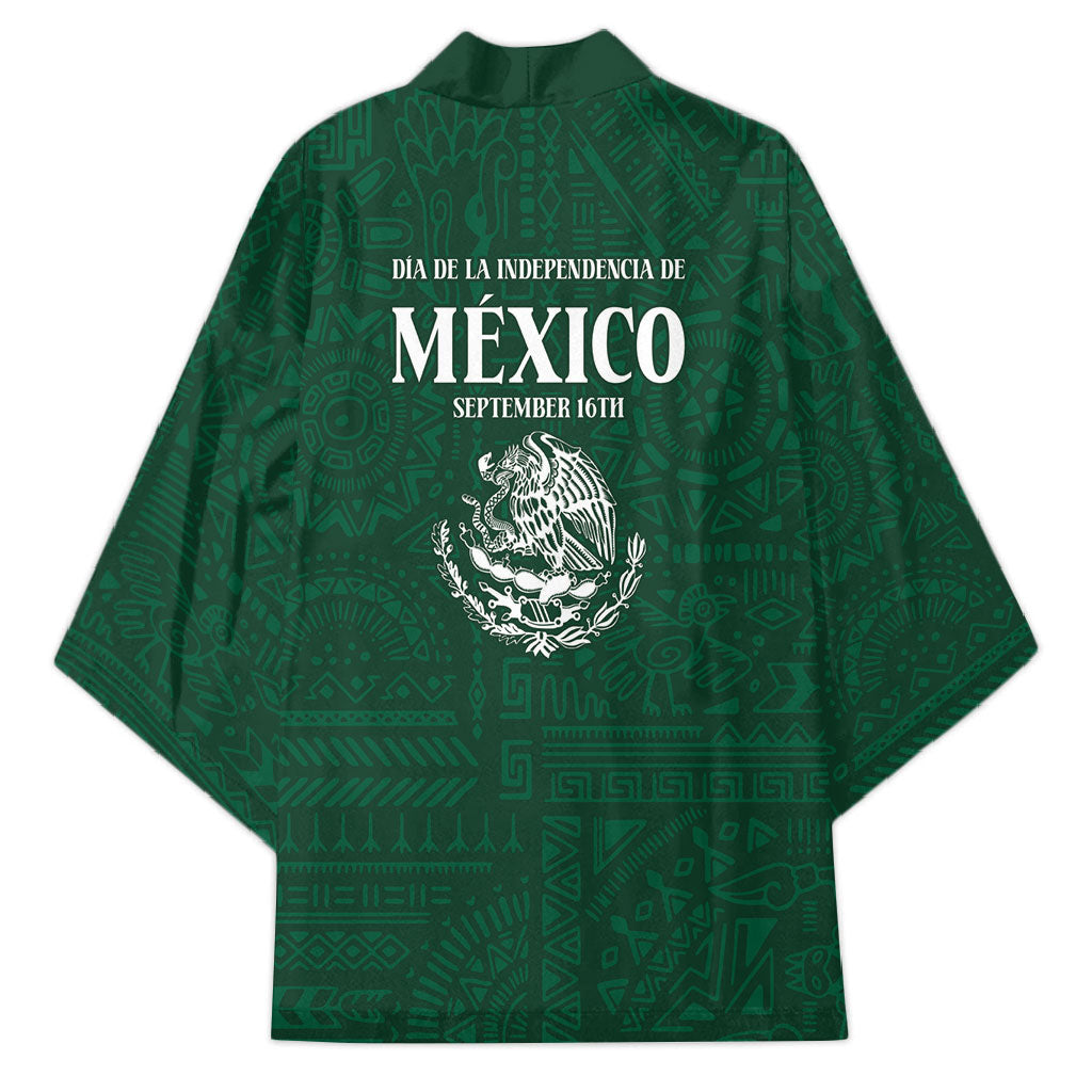 Dia de la Independencia de Mexico Kimono 16 De Septiembre Traditional Aztec Tribal Green