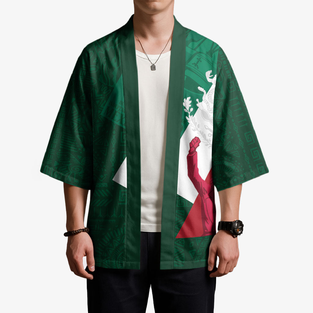 Dia de la Independencia de Mexico Kimono 16 De Septiembre Traditional Aztec Tribal Green