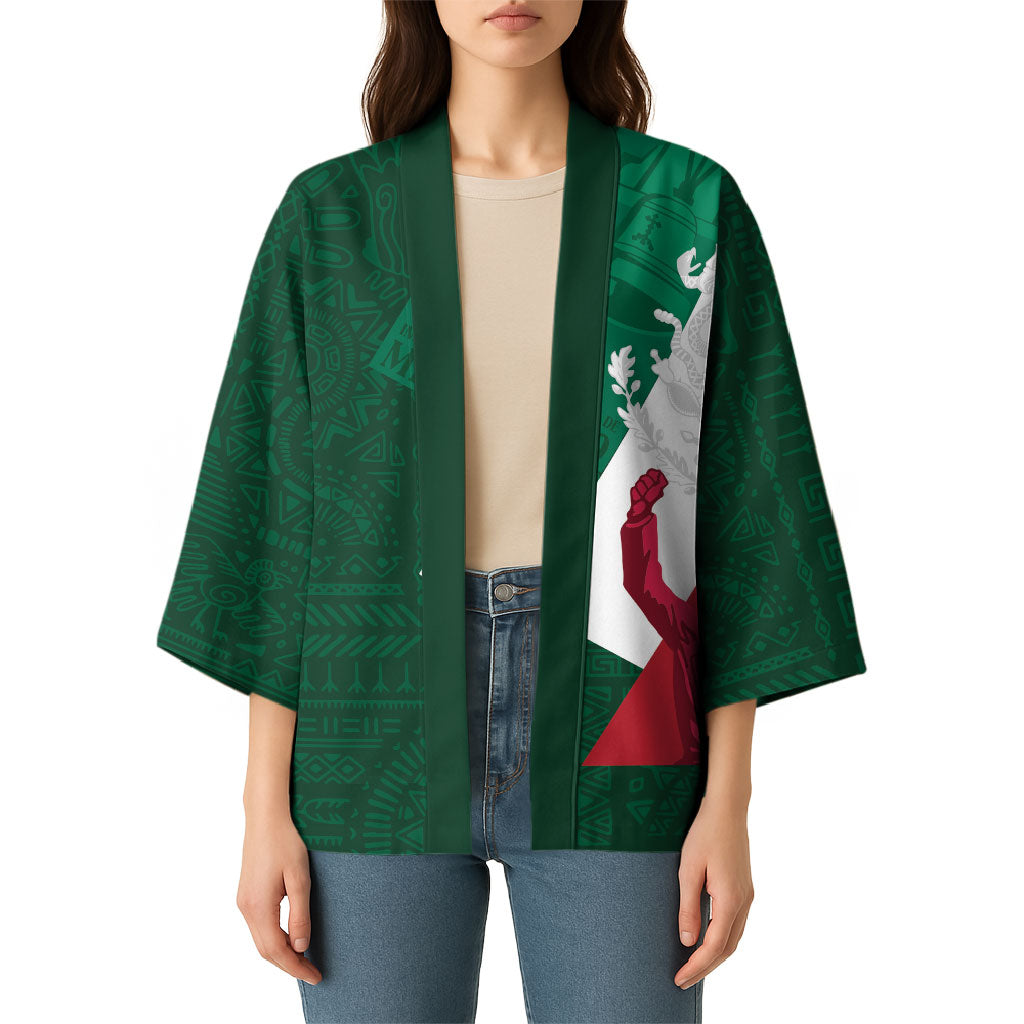 Dia de la Independencia de Mexico Kimono 16 De Septiembre Traditional Aztec Tribal Green