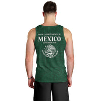 Dia de la Independencia de Mexico Men Tank Top 16 De Septiembre Traditional Aztec Tribal Green