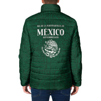 Dia de la Independencia de Mexico Padded Jacket 16 De Septiembre Traditional Aztec Tribal Green
