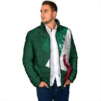 Dia de la Independencia de Mexico Padded Jacket 16 De Septiembre Traditional Aztec Tribal Green