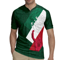 Dia de la Independencia de Mexico Rugby Jersey 16 De Septiembre Traditional Aztec Tribal Green