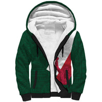 Dia de la Independencia de Mexico Sherpa Hoodie 16 De Septiembre Traditional Aztec Tribal Green