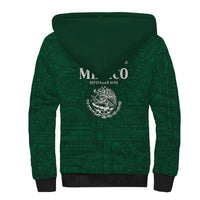 Dia de la Independencia de Mexico Sherpa Hoodie 16 De Septiembre Traditional Aztec Tribal Green