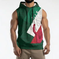 Dia de la Independencia de Mexico Sleeveless Hoodie 16 De Septiembre Traditional Aztec Tribal Green
