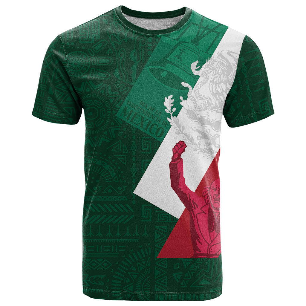 Dia de la Independencia de Mexico T Shirt 16 De Septiembre Traditional Aztec Tribal Green