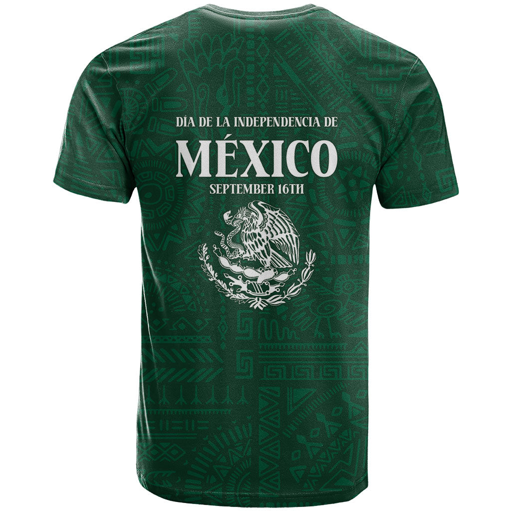 Dia de la Independencia de Mexico T Shirt 16 De Septiembre Traditional Aztec Tribal Green