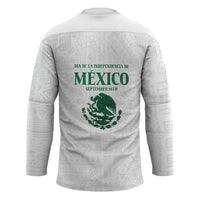 Dia de la Independencia de Mexico Hockey Jersey 16 De Septiembre Traditional Aztec Tribal White