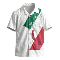 Dia de la Independencia de Mexico Kid Hawaiian Shirt 16 De Septiembre Traditional Aztec Tribal White