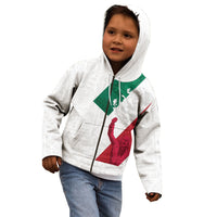 Dia de la Independencia de Mexico Kid Hoodie 16 De Septiembre Traditional Aztec Tribal White