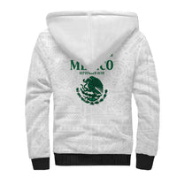 Dia de la Independencia de Mexico Sherpa Hoodie 16 De Septiembre Traditional Aztec Tribal White