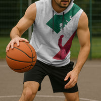 Dia de la Independencia de Mexico Sleeveless Hoodie 16 De Septiembre Traditional Aztec Tribal White