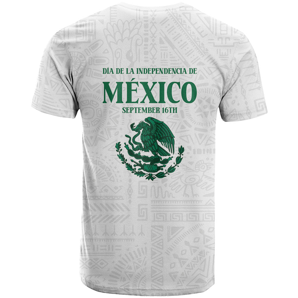 Dia de la Independencia de Mexico T Shirt 16 De Septiembre Traditional Aztec Tribal White
