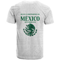 Dia de la Independencia de Mexico T Shirt 16 De Septiembre Traditional Aztec Tribal White