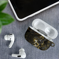 Mexico Quetzalcoatl Aztec Calendar AirPods Case Black Gold Tribal Warrior Art