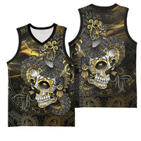 Mexico Quetzalcoatl Aztec Calendar Basketball Jersey Black Gold Tribal Warrior Art