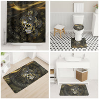 Mexico Quetzalcoatl Aztec Calendar Bathroom Set Black Gold Tribal Warrior Art
