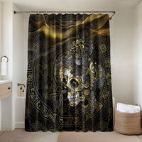 Mexico Quetzalcoatl Aztec Calendar Bathroom Set Black Gold Tribal Warrior Art