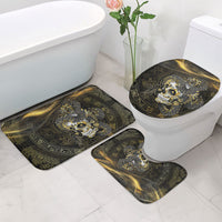 Mexico Quetzalcoatl Aztec Calendar Bathroom Set Black Gold Tribal Warrior Art