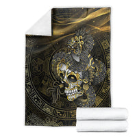 Mexico Quetzalcoatl Aztec Calendar Blanket Black Gold Tribal Warrior Art
