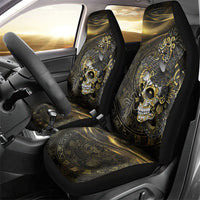 Mexico Quetzalcoatl Aztec Calendar Car Seat Cover Black Gold Tribal Warrior Art
