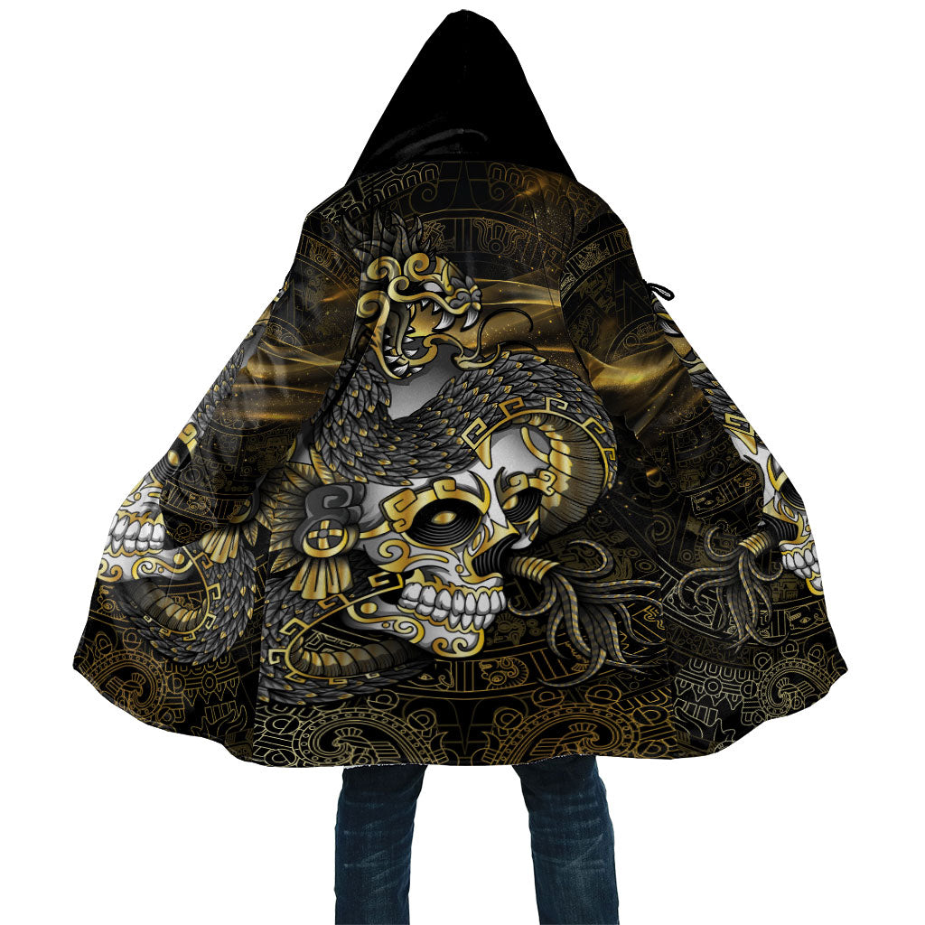 Mexico Quetzalcoatl Aztec Calendar Cloak Black Gold Tribal Warrior Art