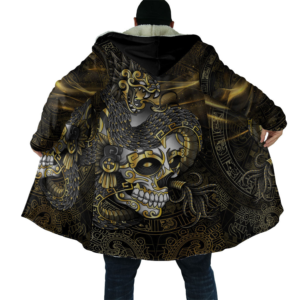 Mexico Quetzalcoatl Aztec Calendar Cloak Black Gold Tribal Warrior Art