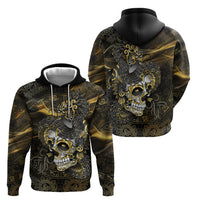 Mexico Quetzalcoatl Aztec Calendar Hoodie Black Gold Tribal Warrior Art
