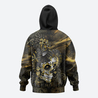 Mexico Quetzalcoatl Aztec Calendar Hoodie Black Gold Tribal Warrior Art