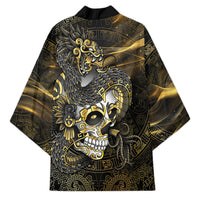 Mexico Quetzalcoatl Aztec Calendar Kimono Black Gold Tribal Warrior Art