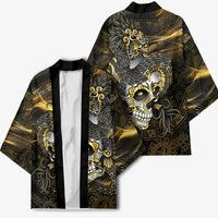 Mexico Quetzalcoatl Aztec Calendar Kimono Black Gold Tribal Warrior Art