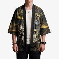 Mexico Quetzalcoatl Aztec Calendar Kimono Black Gold Tribal Warrior Art