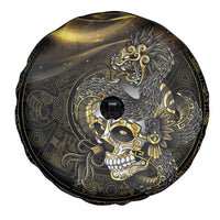 Mexico Quetzalcoatl Aztec Calendar Spare Tire Cover Black Gold Tribal Warrior Art