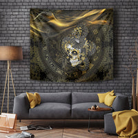 Mexico Quetzalcoatl Aztec Calendar Tapestry Black Gold Tribal Warrior Art