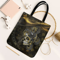 Mexico Quetzalcoatl Aztec Calendar Tote Bag Black Gold Tribal Warrior Art