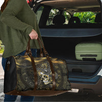 Mexico Quetzalcoatl Aztec Calendar Travel Bag Black Gold Tribal Warrior Art