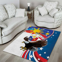 Personalized Filipino-American Area Rug The Eight-Rayed Sun with Bald Eagle LT9 - Wonder Print Shop