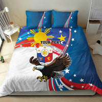 Personalized Filipino-American Bedding Set The Eight-Rayed Sun with Bald Eagle LT9 - Wonder Print Shop