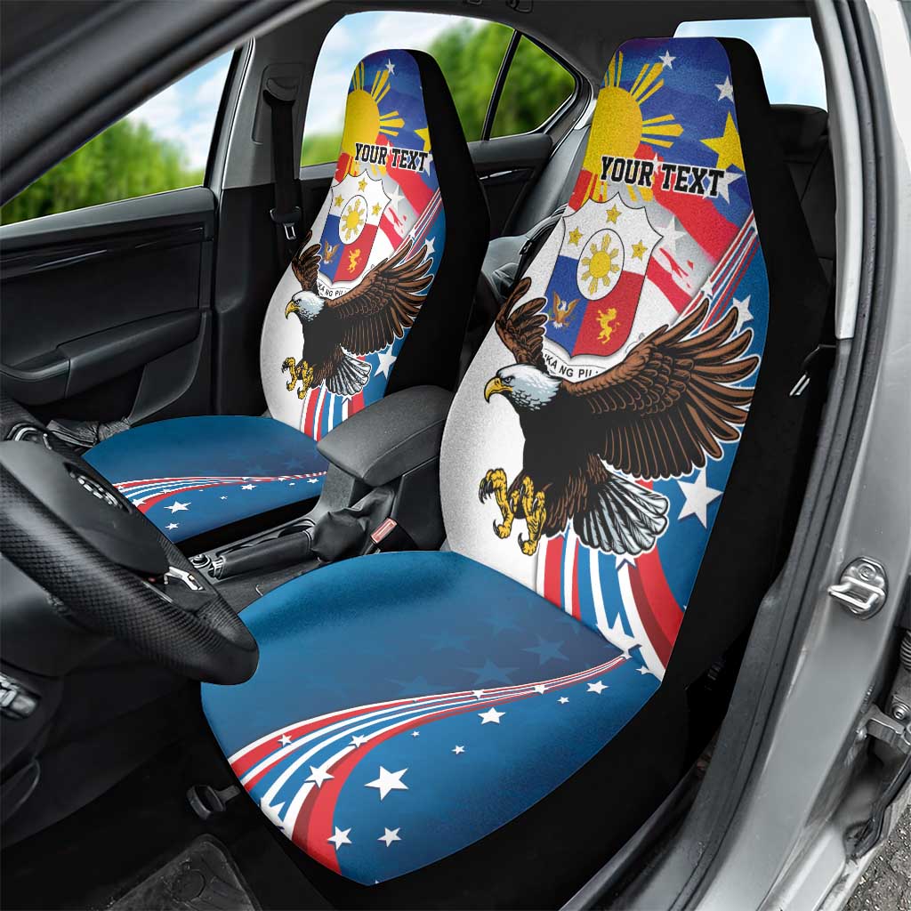 Personalized Filipino-American Car Seat Cover The Eight-Rayed Sun with Bald Eagle LT9 - Wonder Print Shop