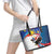 Personalized Filipino-American Leather Tote Bag The Eight-Rayed Sun with Bald Eagle - Wonder Print Shop