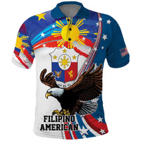 Personalized Filipino-American Polo Shirt The Eight-Rayed Sun with Bald Eagle - Wonder Print Shop