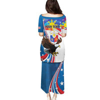 Personalized Filipino-American Puletasi The Eight-Rayed Sun with Bald Eagle - Wonder Print Shop