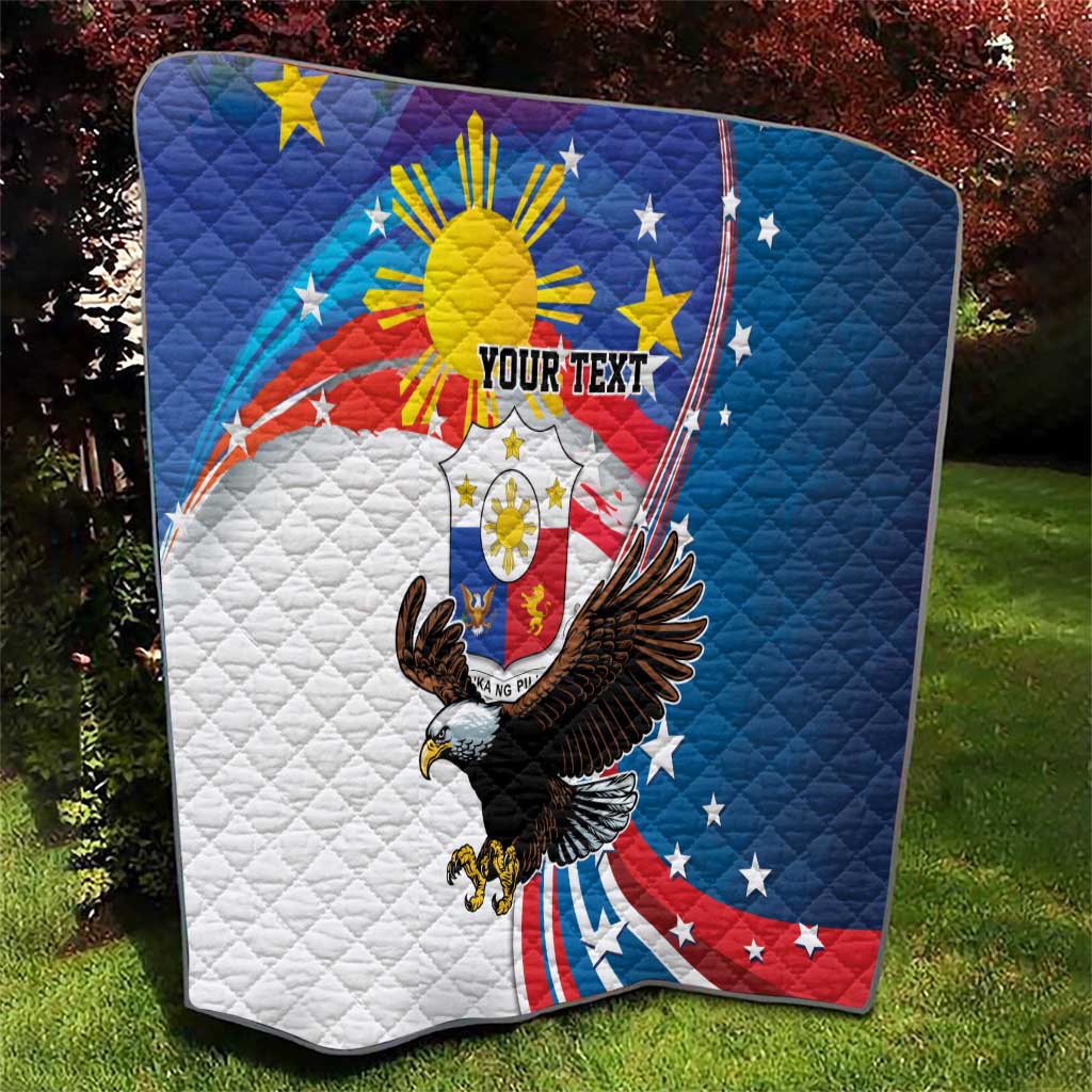 Personalized Filipino-American Quilt The Eight-Rayed Sun with Bald Eagle - Wonder Print Shop