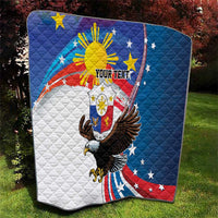 Personalized Filipino-American Quilt The Eight-Rayed Sun with Bald Eagle - Wonder Print Shop